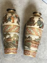 A pair of Japanese Satsuma miniature vases by Meizan, Meiji period, 1868-1912