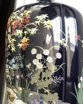 A fine Japanese cloisonné enamel vase by Hayashi Kodenji, Meiji period, 1868-1912