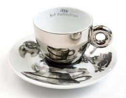 William Kentridge; A Set of 6 Demi-tasse Cups and Saucers