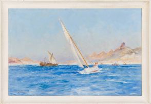 Frank Henry Mason; Sailboats on the Bay