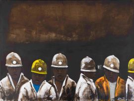 Sam Nhlengethwa; Row of Miners