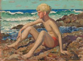 Alfred Neville Lewis; A Boy on the Rocks