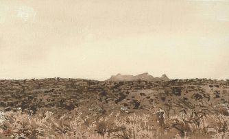 Adolph Jentsch; Extensive Landscape, Mountain Beyond