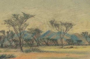 Carl Ossmann; Landscape with Mountains and Trees