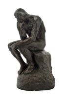 After Auguste Rodin; Le Penseur (The Thinker)