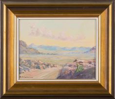 George Paul Canitz; Desert Road with Distant Mountains