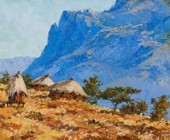 Otto Klar; Landscape with Huts