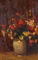 Adriaan Boshoff; Vase of Orange Flowers
