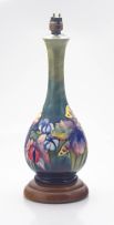 A Moorcroft 'Orchid' pattern table lamp, 20th century