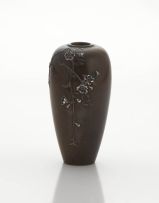 A Japanese bronze miniature vase, Nogawa Company, Meiji period (1868-1912)