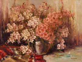 Frans Oerder; Still Life with Vase of Pink Flowers