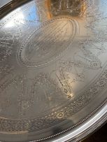A Victorian silver tray, Martin, Hall & Co, London, 1875, retailed by Worldley & Co, Liverpool