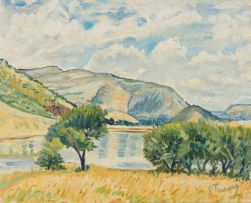 Reginald Turvey; Landscape with Lake and Mountains