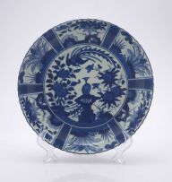 A Japanese Arita blue and white dish, Edo period, 17th century