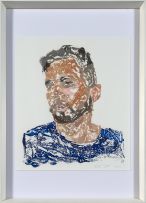 Frans Smit; Portrait of a Man in Blue