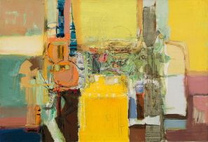 Sidney Goldblatt; Abstract Composition in Yellow and Green
