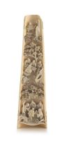 A Chinese ivory scholar's wrist rest, Qing Dynasty, 19th century