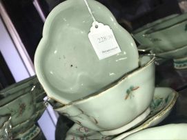 A collection of Chinese celadon-glazed and famille-rose wares, 20th century