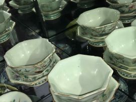 A collection of Chinese celadon-glazed and famille-rose wares, 20th century