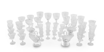 A miscellaneous collection of cut-glass drinking glasses, 20th century