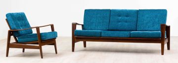 A Danish sofa and armchair model 35, 1960, designed by Arne Wahl Iversen (1927–2016) for Komfort Furniture, Denmark.