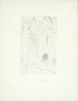 Pablo Picasso; Faune et bacchante, avec combat de faunes (Bloch 1557)