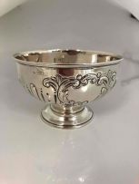 An Edward VII silver rose bowl, maker's initials indistinct, London, 1904