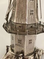 A Dutch silver spice tower in the form of a windmill, 1814-1953, .833 standard