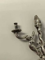 A silver miniature model of a fire iron stand, late 19th century