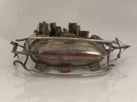 A Dutch silver novelty model of a ship, 1814-1953, .833 standard