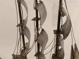 A Dutch silver novelty model of a ship, 1814-1953, .833 standard