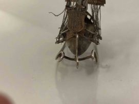 A Dutch silver novelty model of a ship, 1814-1953, .833 standard