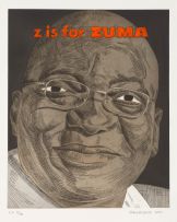 Anton Kannemeyer; Alphabet of Democracy Series: Z is for Zuma