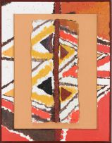 Durant Sihlali; Abstract in Orange and Brown