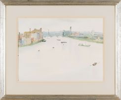 Maud Sumner; View of the Thames with Battersea Power Station