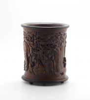 A Chinese carved bamboo brushpot, bitong, 19th/20th century