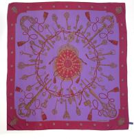 A large Hermès purple and magenta silk shawl