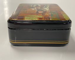 Three lacquered papier-mâché boxes, Russia, 20th century