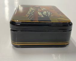 Three lacquered papier-mâché boxes, Russia, 20th century
