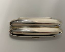 A Victorian silver cigar case, maker's initials indistinct, London, 1895, retailed by Ortner & Houle, 35 St James's Street, S.W.