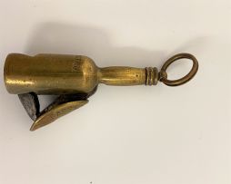 A Victorian novelty horn and silver-plated whisky bottle cheroot cutter