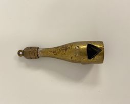 A Victorian novelty horn and silver-plated whisky bottle cheroot cutter