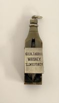 A Victorian novelty horn and silver-plated whisky bottle cheroot cutter