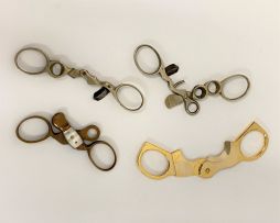 A pair of gilt-metal cigar scissors, modern