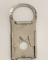 An Elizabeth II silver cigar guillotine cutter, William H Manton, Birmingham, 1976