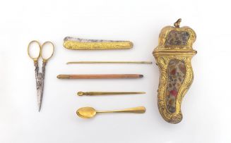 Agate and gilt-metal etui, 19th century