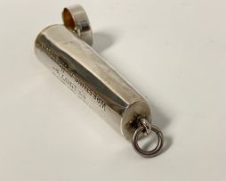 An Edward VII silver cheroot holder and case, Oppenheimer, Seckel & Co, Birmingham, 1906