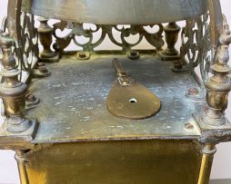 A brass lantern clock, Goldsmiths Company, 19th century