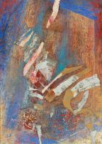 Helen Lieros; Abstract Composition in Blue and Brown