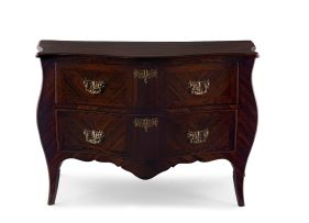 A French Louis XV style rosewood-veneered commode, late 18th/early 19th century